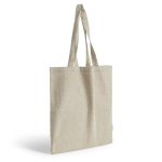 Borsa in cotone riciclato melange con manici lunghi, resistenza 8 kg vue 1