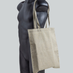 Borsa in cotone riciclato melange con manici lunghi, resistenza 8 kg