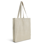 Borsa in cotone riciclato mélange con manici lunghi 150 g/m² vue 1