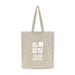 Borsa in cotone riciclato mélange con manici lunghi 150 g/m² vue d'impression