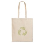 Borsa shopper con manici lunghi in materiale ecologico 140 g/m² vue avec logo imprimé