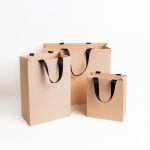 Borsa di carta premium con finitura opaca e manici in tessuto resistente 4kg vue 1