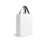 Borsa di carta premium con finitura opaca e manici in tessuto resistente 7kg color bianco vue 1