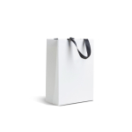 Borsa di carta premium con finitura opaca e manici in tessuto resistente 7kg color bianco vue 2