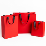 Borsa di carta premium con finitura opaca e manici in tessuto resistente 7kg vue d'ambiance