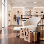 Borsa di carta premium con finitura opaca e manici in tessuto resistente 7kg vue 2