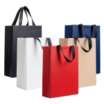 Borsa di carta premium con finitura opaca e manici in tessuto resistente 7kg vue avec plusieurs couleurs