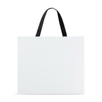 Borsa di carta premium opaca con soffietto e manici in tessuto resistente 9kg color bianco