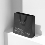 Borsa di carta premium opaca con soffietto e manici in tessuto resistente 9kg vue d'ambiance