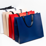 Borsa di carta premium opaca con soffietto e manici in tessuto resistente 9kg vue 1