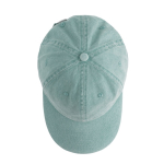 Cappellino vintage destrutturato a 6 pannelli in cotone 250 g/m2 color verde menta vue 3