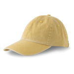 Cappellino vintage destrutturato a 6 pannelli in cotone 250 g/m2 color giallo chiaro vue 2