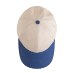 Cappellino sportivo bicolore strutturato a 6 pannelli in cotone 250 g/m2 color blu mare vue 3