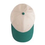 Cappellino sportivo bicolore strutturato a 6 pannelli in cotone 250 g/m2 color verde scuro vue 3