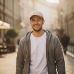 Cappellino sportivo bicolore strutturato a 6 pannelli in cotone 250 g/m2 vue 2