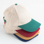 Cappellino sportivo bicolore strutturato a 6 pannelli in cotone 250 g/m2