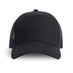 Cappellino trucker a 5 pannelli con chiusura snapback e visiera curva 250 g/m2 color nero vue 11
