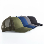 Cappellino trucker a 5 pannelli con chiusura snapback e visiera curva 250 g/m2 vue 1