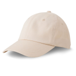 Cappellino da baseball stile dad hat a 6 pannelli in cotone 250 g/m2 color beige vue 2