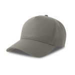 Cappellino da baseball strutturato a 5 pannelli con chiusura in velcro color grigio chiaro