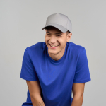 Cappellino da baseball strutturato a 5 pannelli con chiusura in velcro vue 3