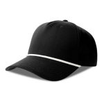 Cappellino da baseball a 5 pannelli con cordino a contrasto e chiusura snapback color nero vue 11