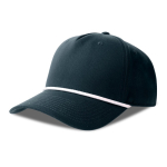 Cappellino da baseball a 5 pannelli con cordino a contrasto e chiusura snapback color blu mare