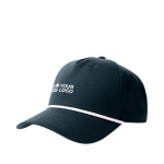 Cappellino da baseball a 5 pannelli con cordino a contrasto e chiusura snapback vue d'impression