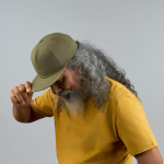 Cappellino destrutturato a 5 pannelli con visiera piatta riciclata ReTraze® vue 3