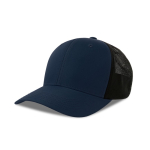 Cappellino trucker ecologico a 6 pannelli con protezione solare UPF50 color blu