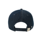 Cappellino da baseball ecologico in denim a 5 pannelli con chiusura a fibbia color blu scuro vue detaillée 2