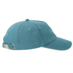 Cappellino da baseball ecologico in denim a 5 pannelli con chiusura a fibbia color blu grigiastro vue 2