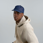 Cappellino da baseball ecologico in denim a 5 pannelli con chiusura a fibbia vue d'ambiance