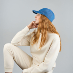 Cappellino da baseball ecologico in denim a 5 pannelli con chiusura a fibbia vue 2