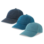Cappellino da baseball ecologico in denim a 5 pannelli con chiusura a fibbia vue avec plusieurs couleurs
