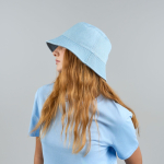 Cappello tipo Panama in denim di cotone riciclato tinto con DyStar® vue 3