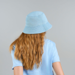 Cappello tipo Panama in denim di cotone riciclato tinto con DyStar® vue 4