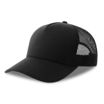 Cappellino trucker in poliestere riciclato a 5 pannelli con rete posteriore color nero vue 11