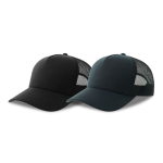 Cappellino trucker in poliestere riciclato a 5 pannelli con rete posteriore vue avec plusieurs couleurs