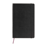 Taccuino grande formato con chiusura elastica Moleskine a righe color nero seconda vista frontale