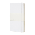 Taccuino grande formato con chiusura elastica Moleskine a righe color bianco