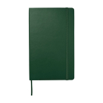 Taccuino grande formato con chiusura elastica Moleskine a righe color verde seconda vista frontale