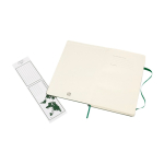 Taccuino grande formato con chiusura elastica Moleskine a righe color verde seconda vista