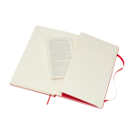 Taccuino grande formato con chiusura elastica Moleskine a righe color rosso scuro quarta vista