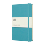 Taccuino grande formato con chiusura elastica Moleskine a righe color azzurro pastello