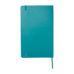 Taccuino grande formato con chiusura elastica Moleskine a righe color azzurro pastello seconda vista posteriore