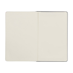 Taccuino grande formato con chiusura elastica Moleskine a righe color blu grigiastro terza vista posteriore