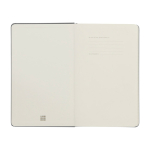 Taccuino grande formato con chiusura elastica Moleskine a righe color blu grigiastro terza vista frontale
