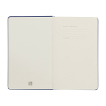 Taccuino grande formato con chiusura elastica Moleskine a righe color blu oltremare terza vista frontale