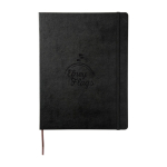 Taccuino Moleskine Classic extragrande con copertina rigida a righe color nero vista dettaglio con logo